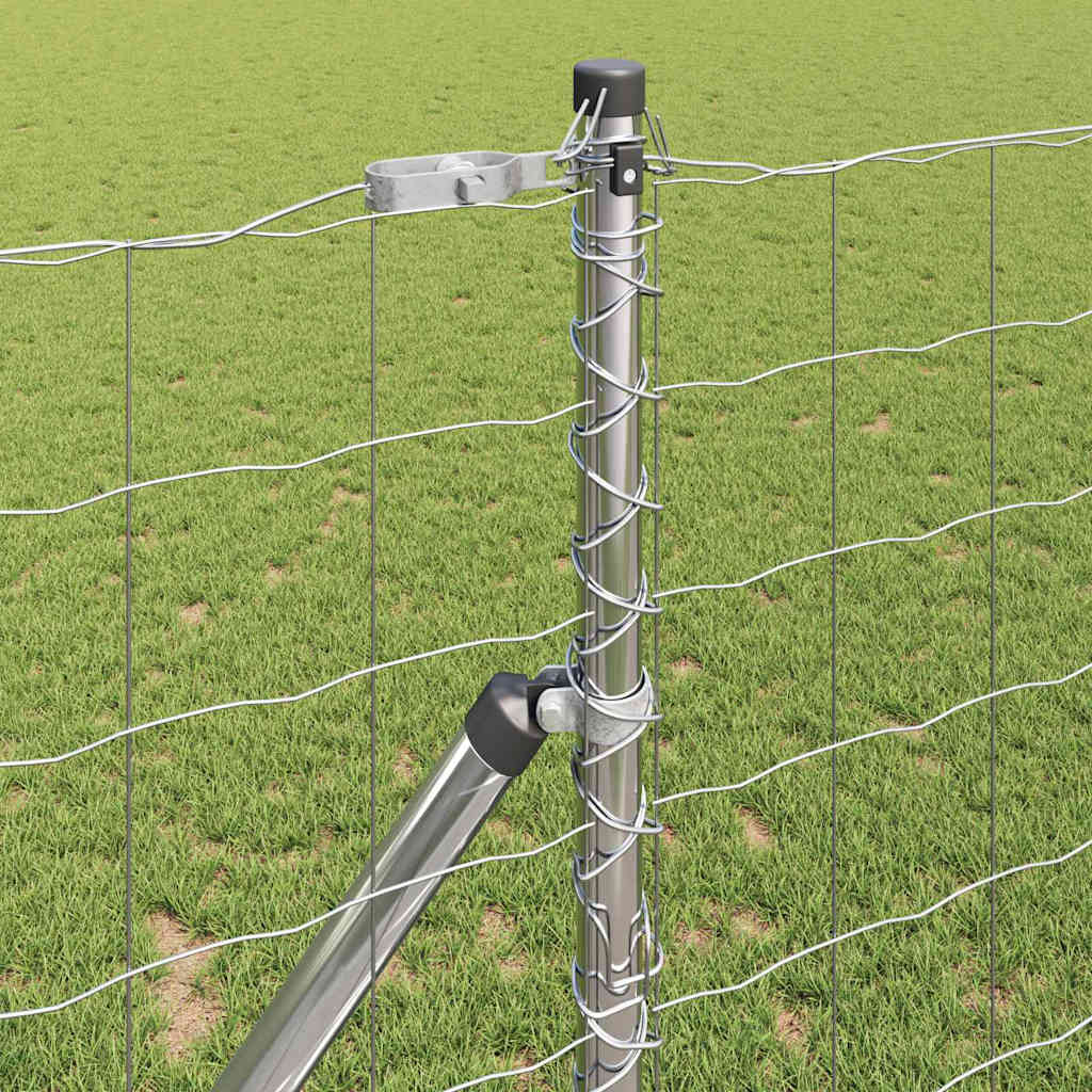 Fence with Posts Silver 1.4 x 10 m Steel