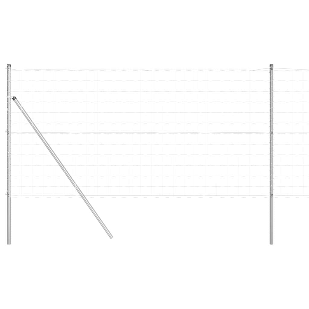 Fence with Posts Silver 1.4 x 10 m Steel