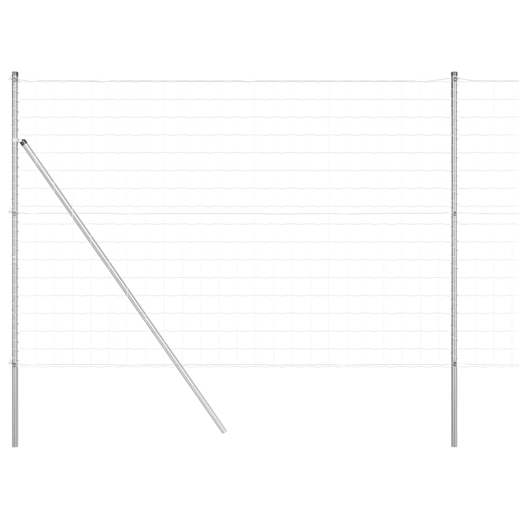 Fence with Posts Silver 1.5 x 10 m Steel