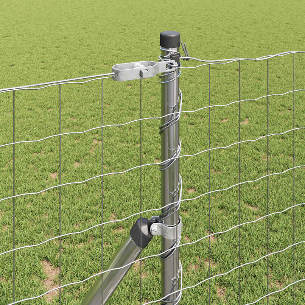 Fence with Posts Silver 1.2 x 10 m Steel