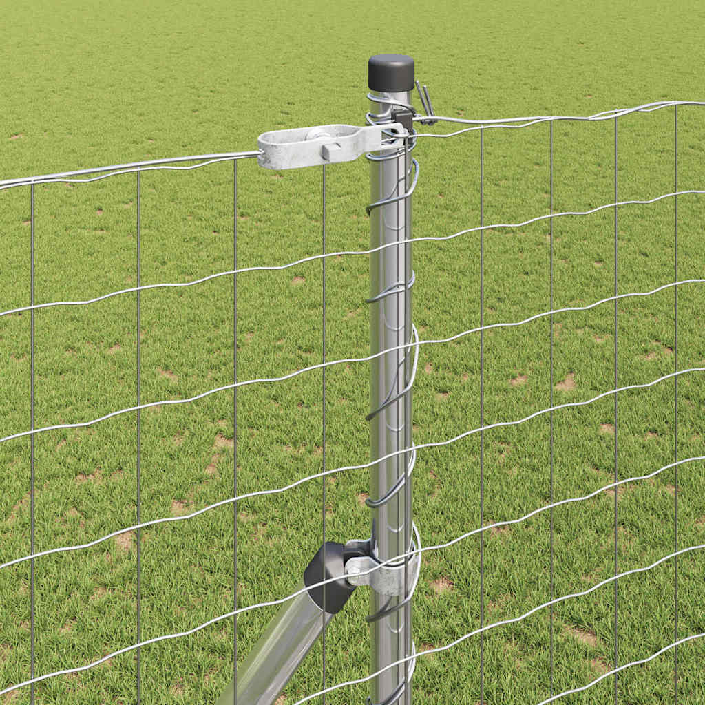 Fence with Posts Silver 1.6 x 10 m Steel