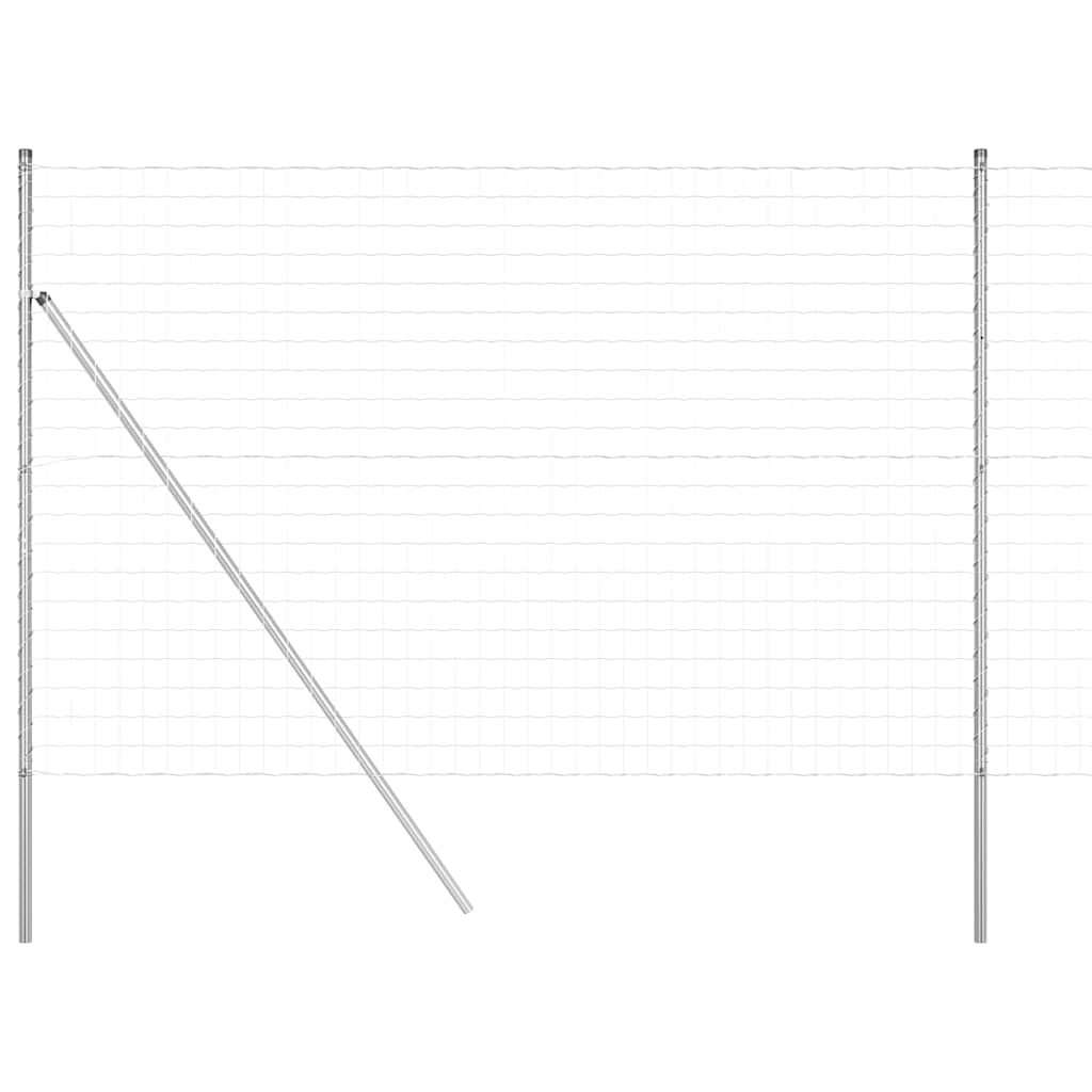Fence with Posts Silver 1.6 x 10 m Steel