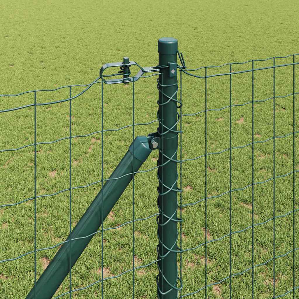 Fence with Posts Green 1.2 x 10 m Steel