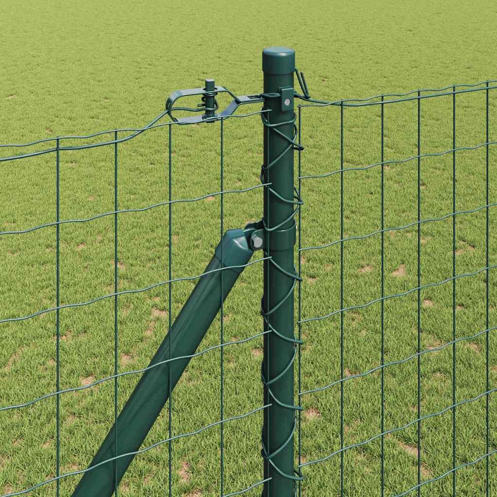 Fence with Posts Green 1.6 x 10 m Steel