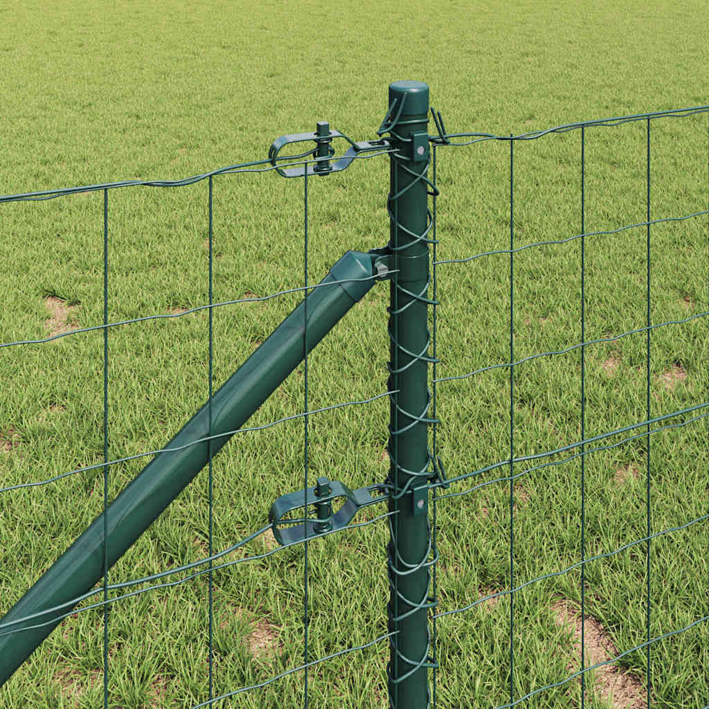 Fence with Posts Green 0.4 x 10 m Steel