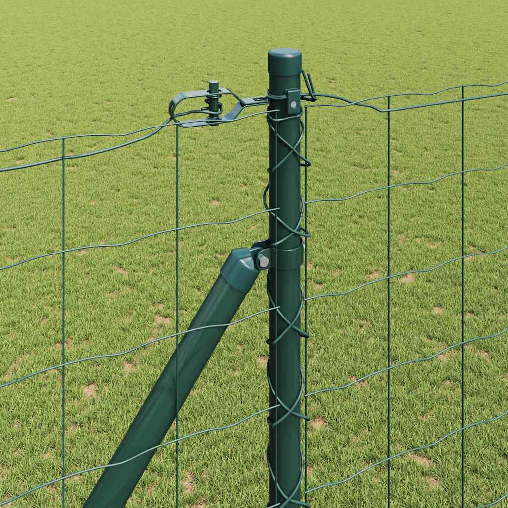 Fence with Posts Green 1.6 x 10 m Steel