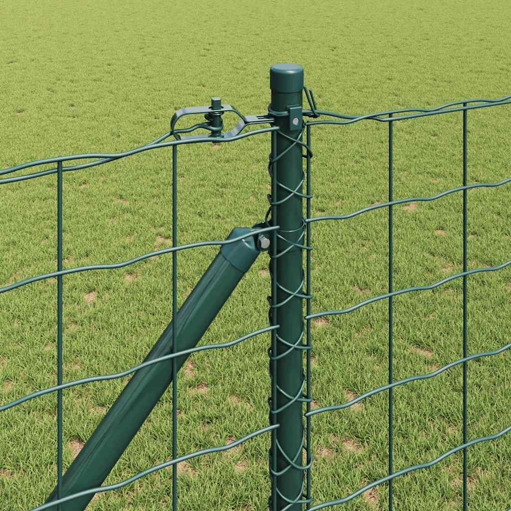 Fence with Posts Green 1.2 x 25 m Steel