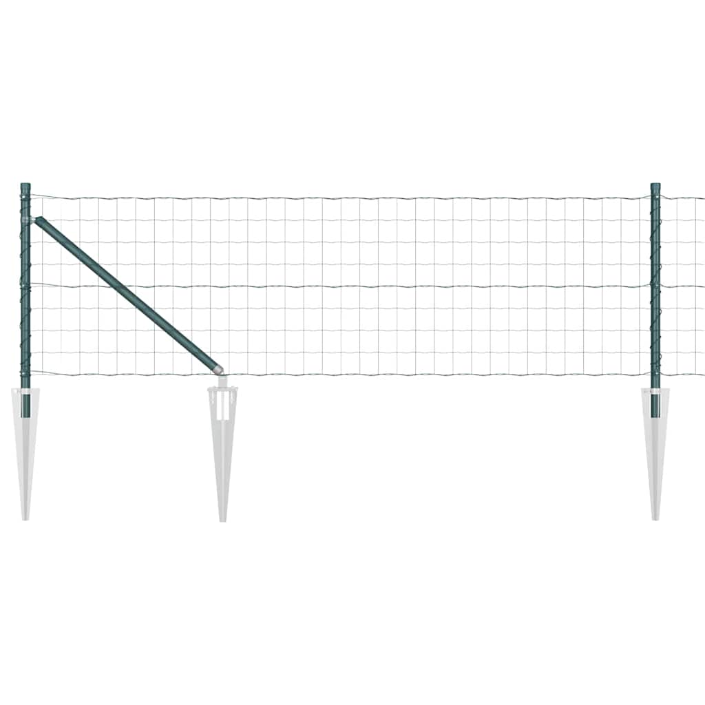 Fence with Posts Green 0.4 x 10 m Steel