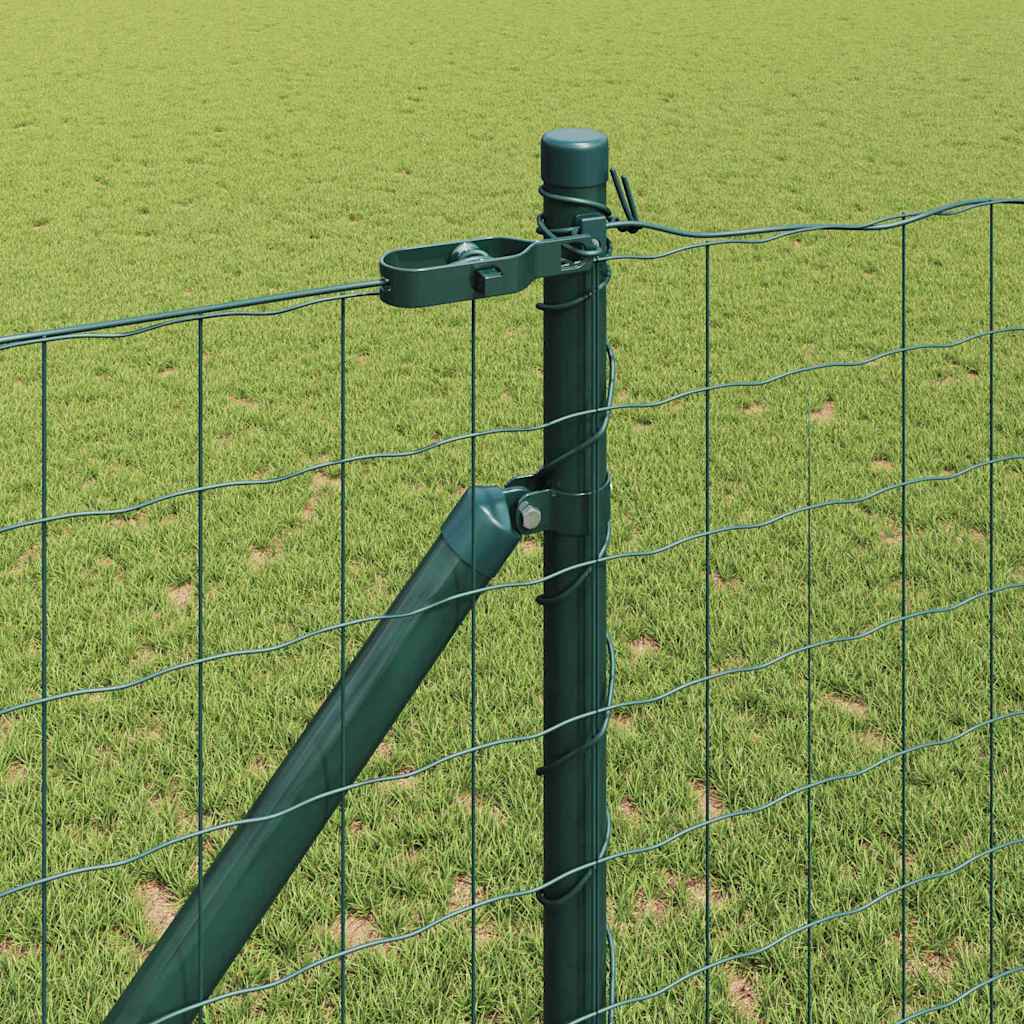 Fence with Posts Green 1.4 x 10 m Steel