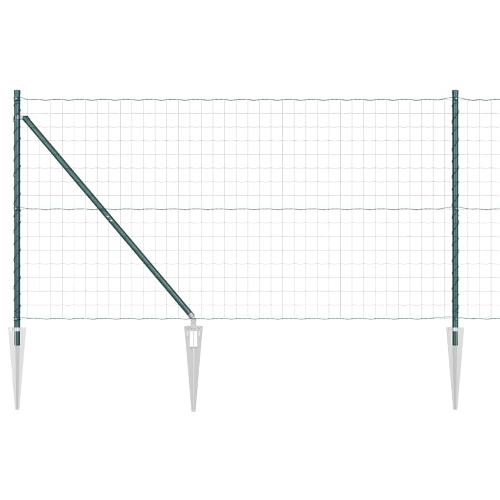 Fence with Posts Green 1.4 x 10 m Steel