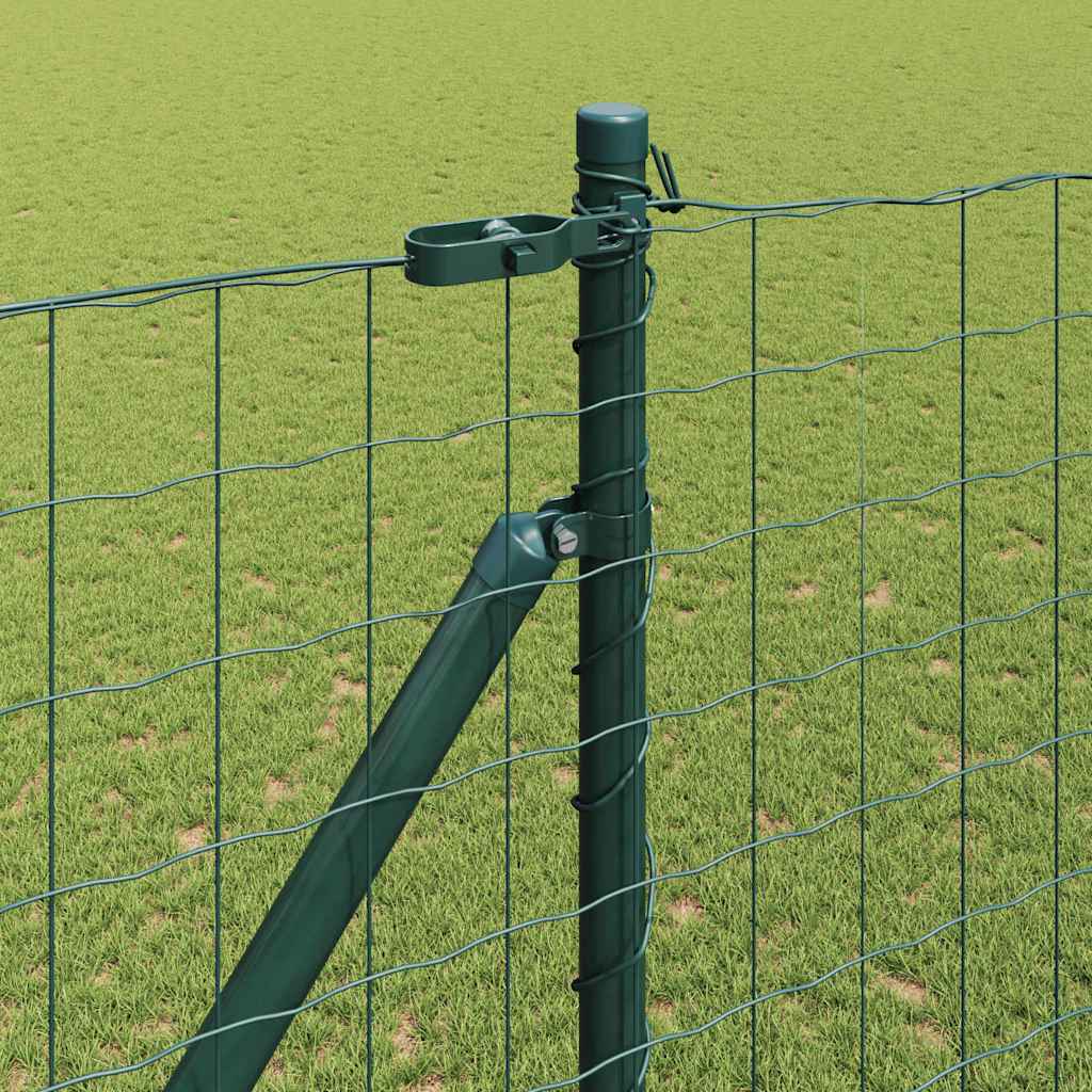 Fence with Posts Green 1.5 x 10 m Steel
