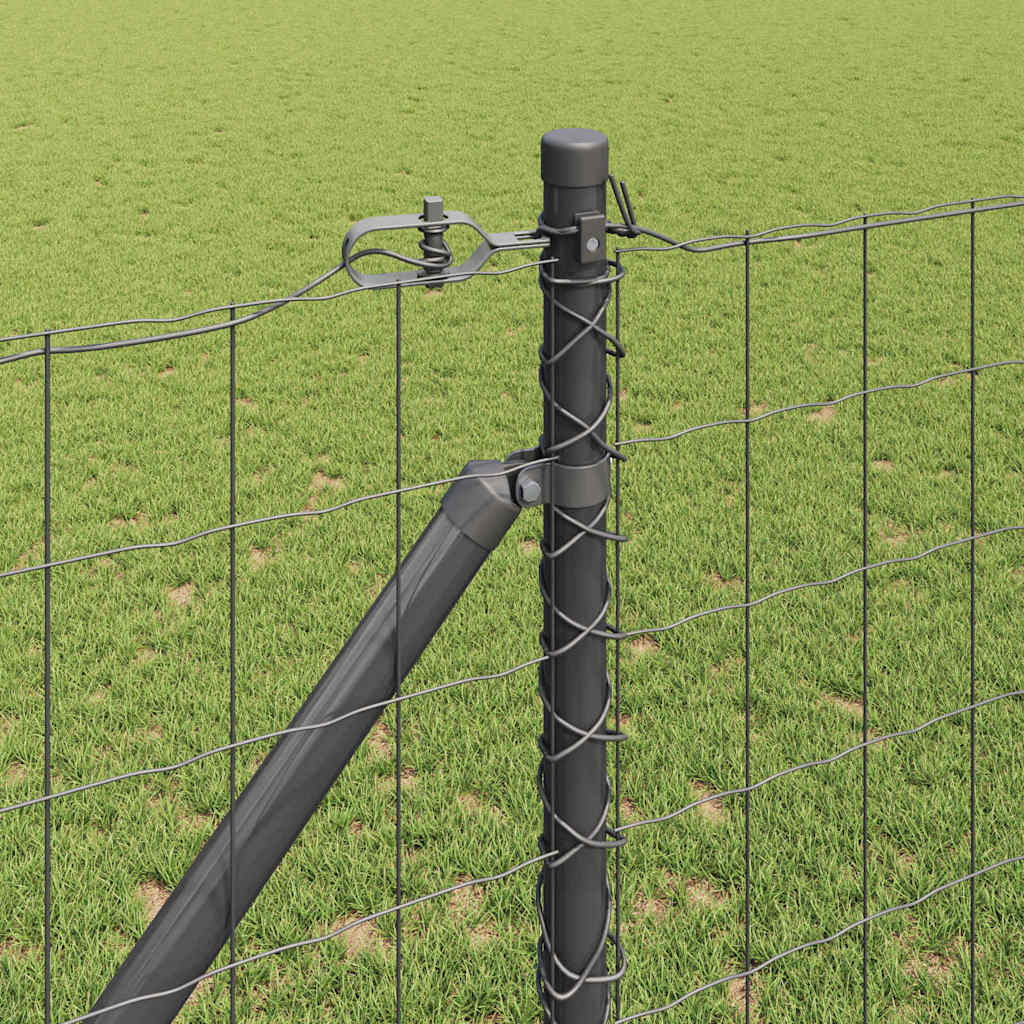 Fence with Posts Grey 1.2 x 10 m Steel