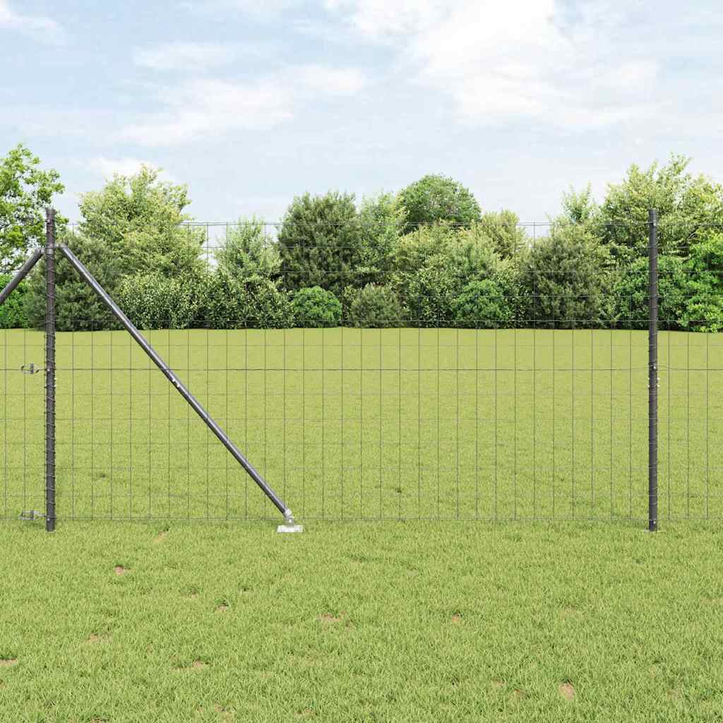 Fence with Posts Grey 1.2 x 10 m Steel