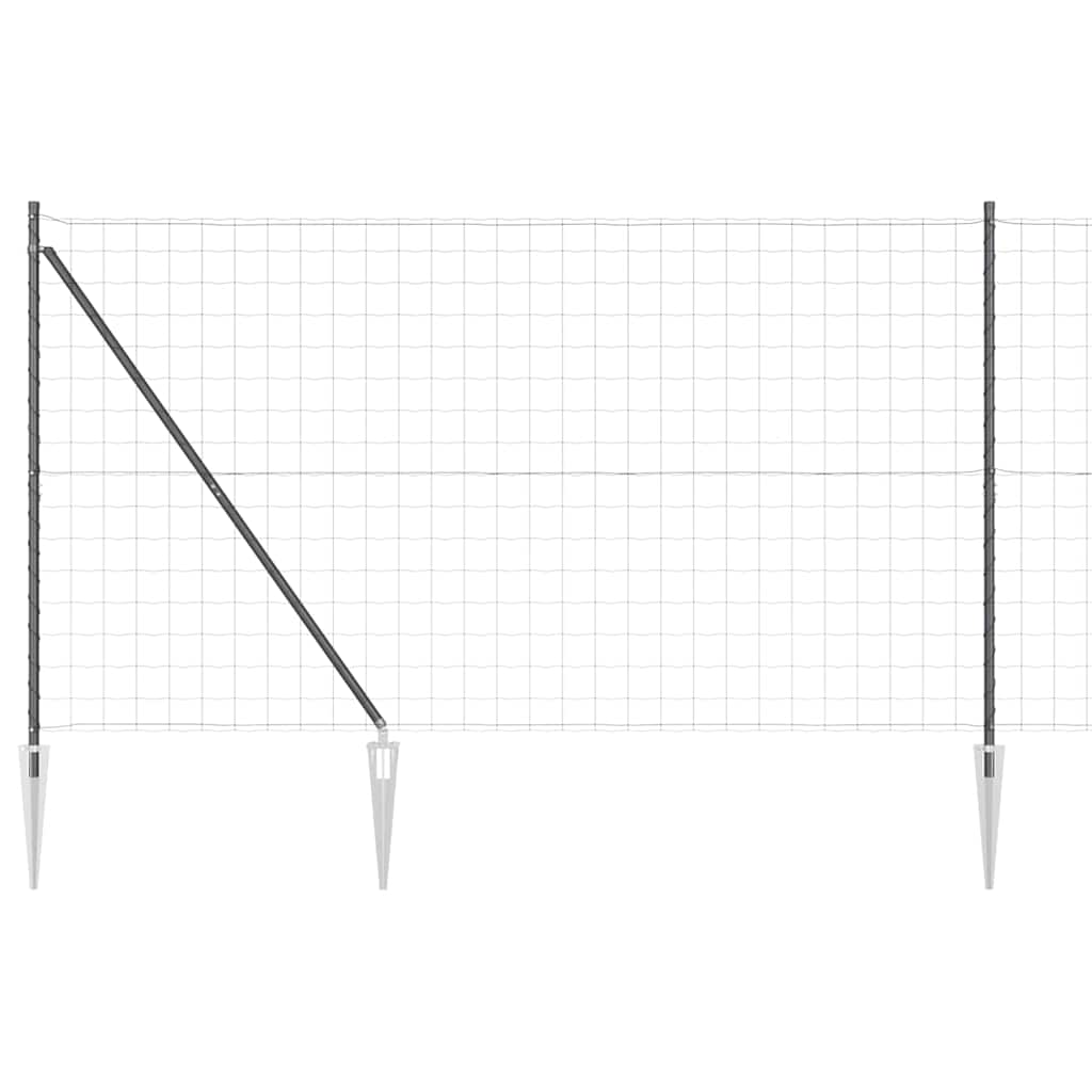 Fence with Posts Grey 1.5 x 10 m Steel