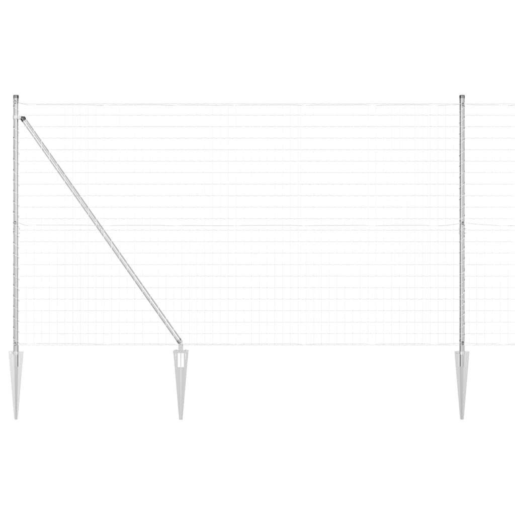 Fence with Posts Silver 1.5 x 10 m Steel