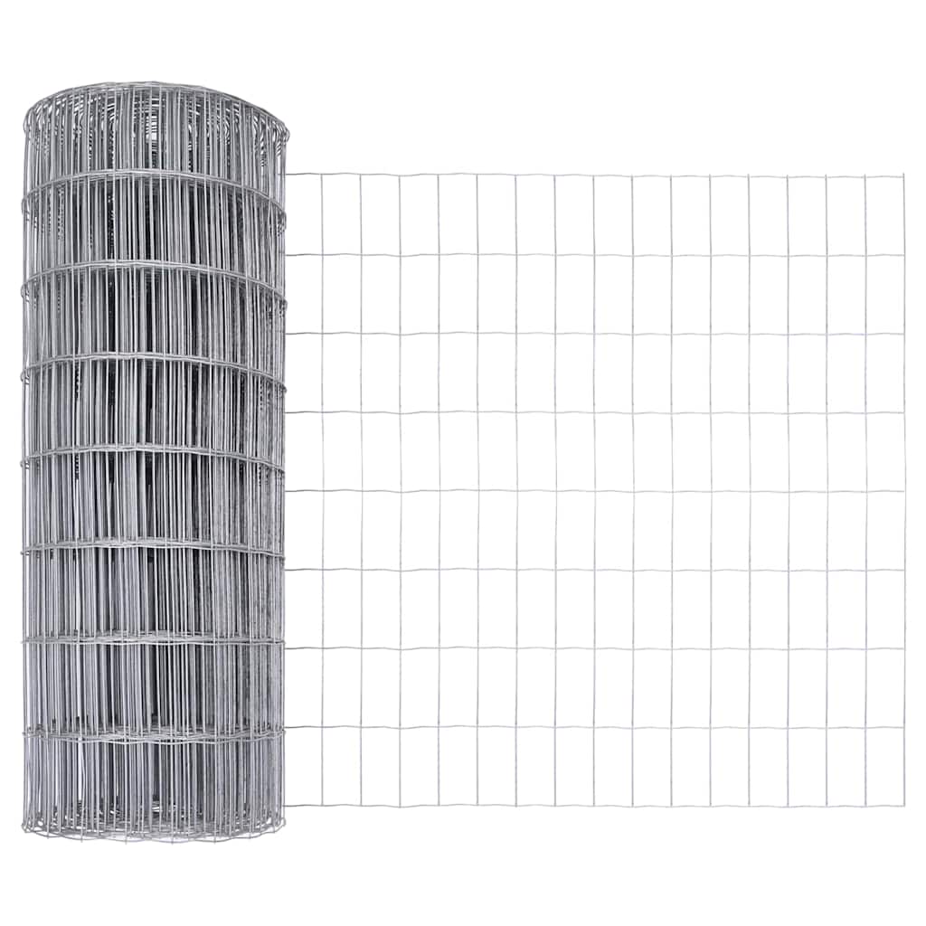 Fence with Posts Silver 0.4 x 10 m Steel