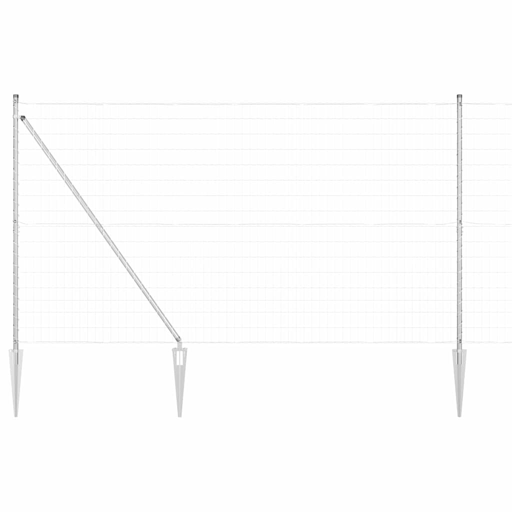 Fence with Posts Silver 1.6 x 10 m Steel