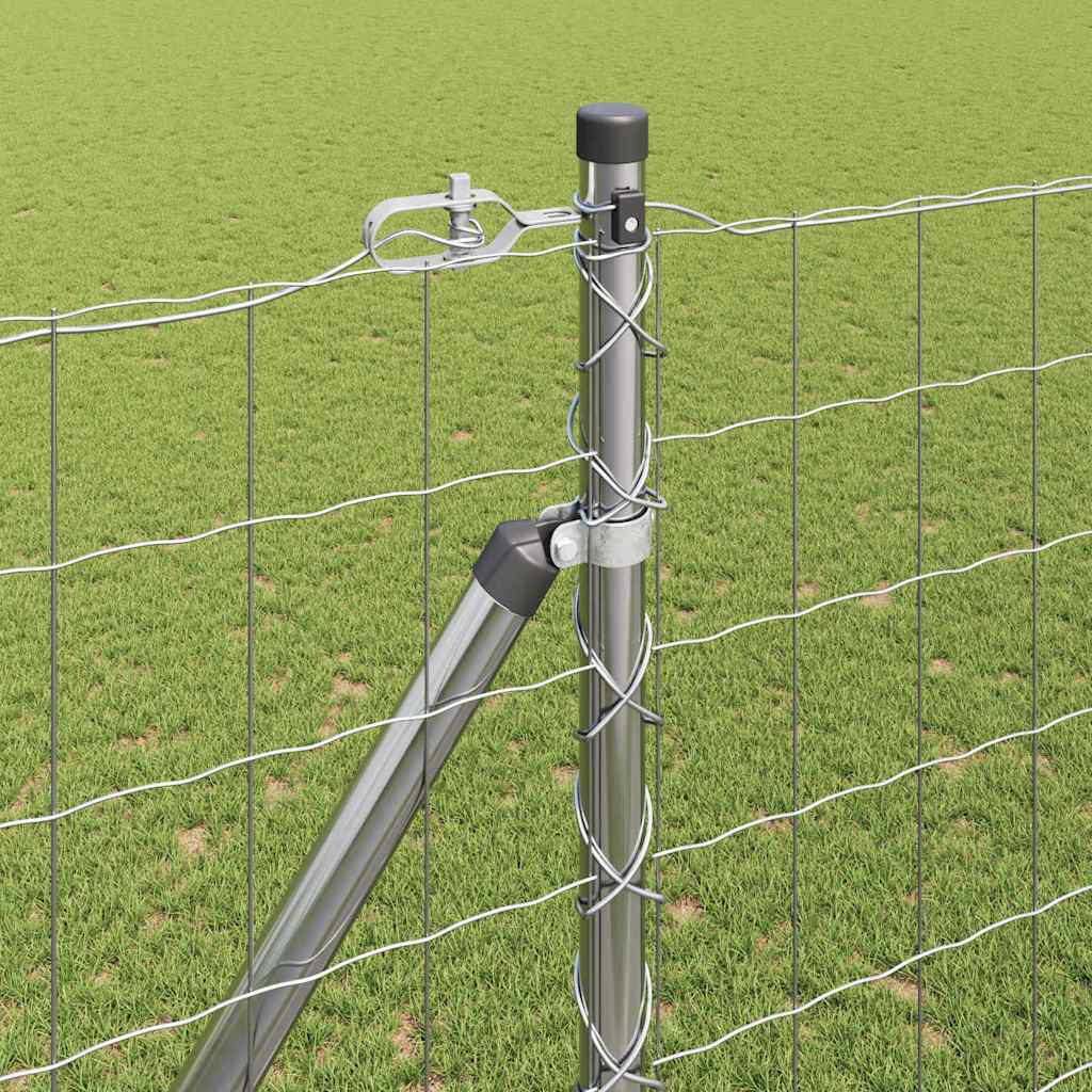 Fence with Posts Silver 1.6 x 10 m Steel
