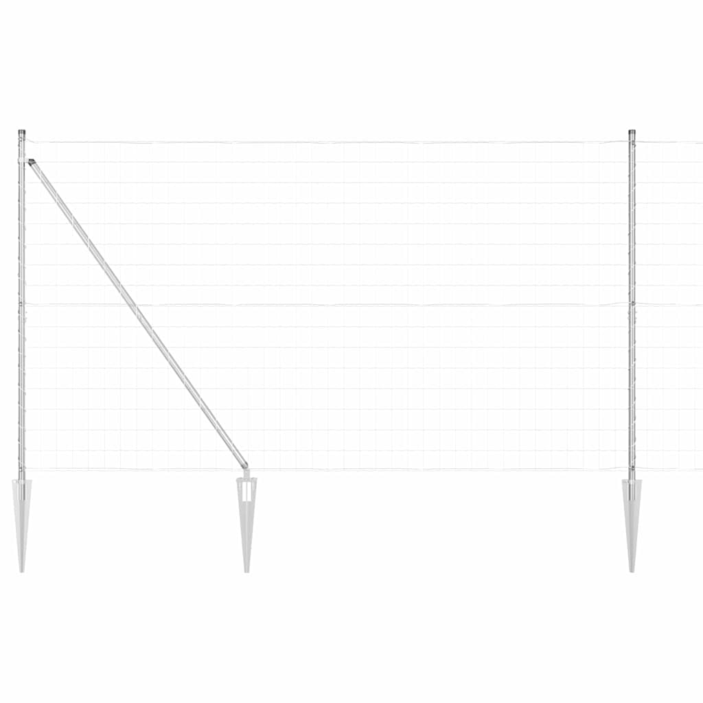 Fence with Posts Silver 1.6 x 10 m Steel