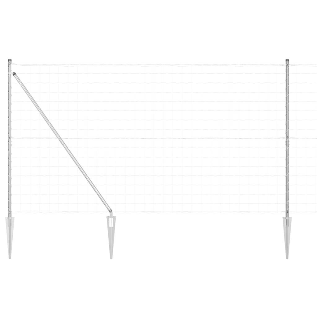 Fence with Posts Silver 1.6 x 10 m Steel