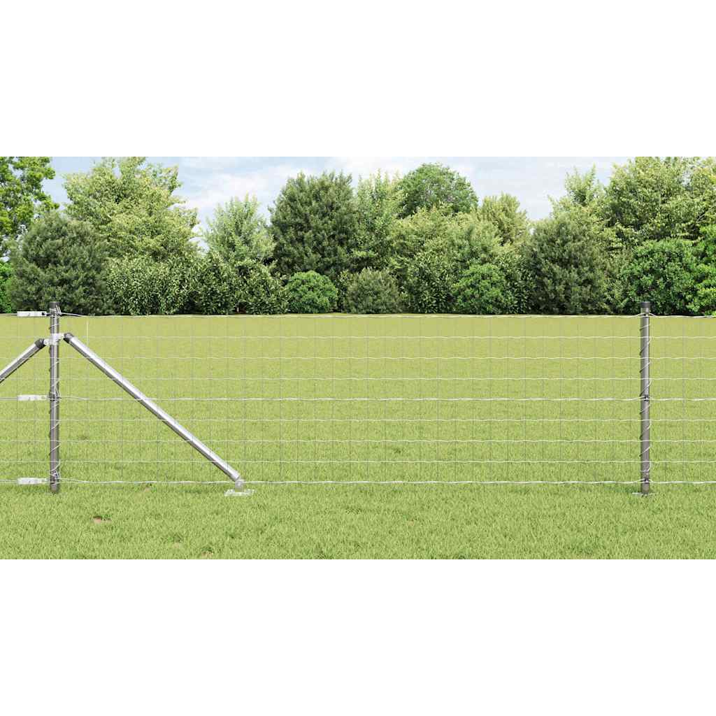Fence with Posts Silver 0.6 x 10 m Steel