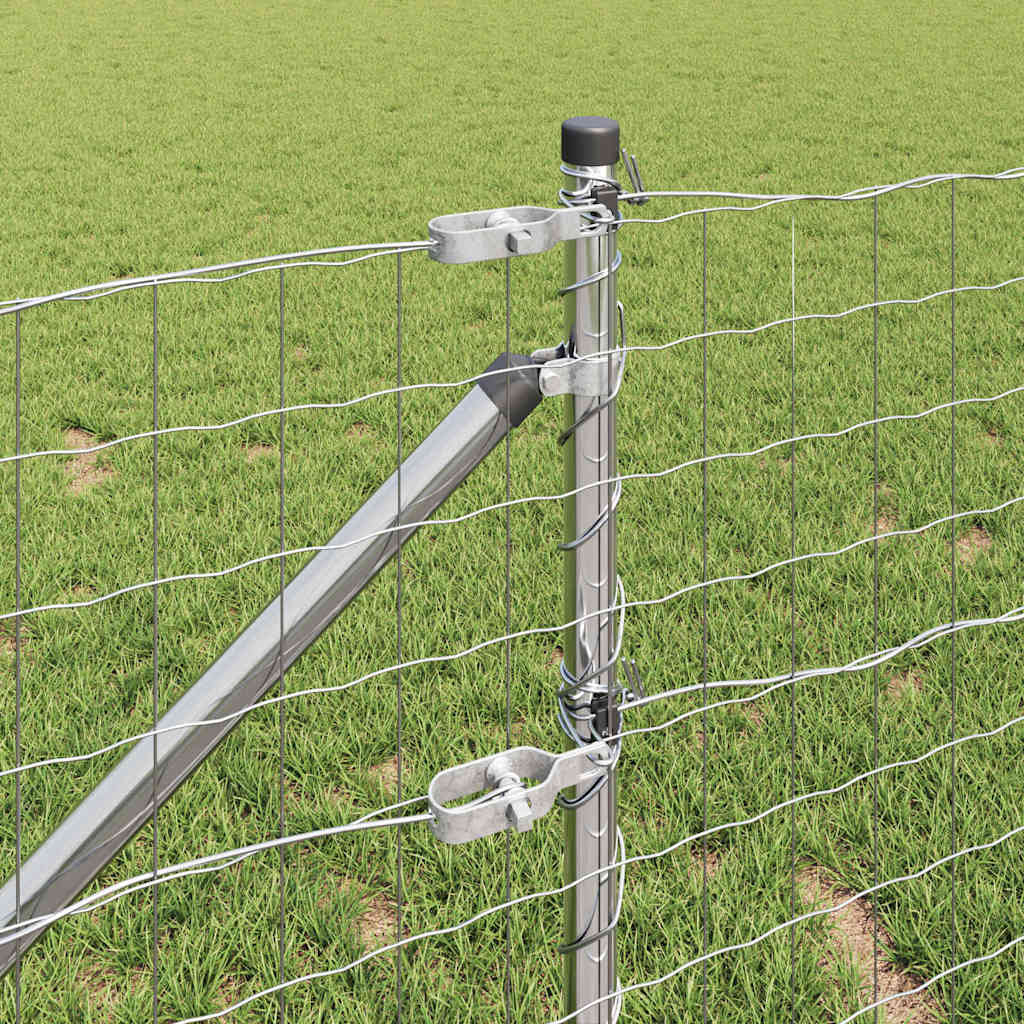 Fence with Posts Silver 0.6 x 10 m Steel