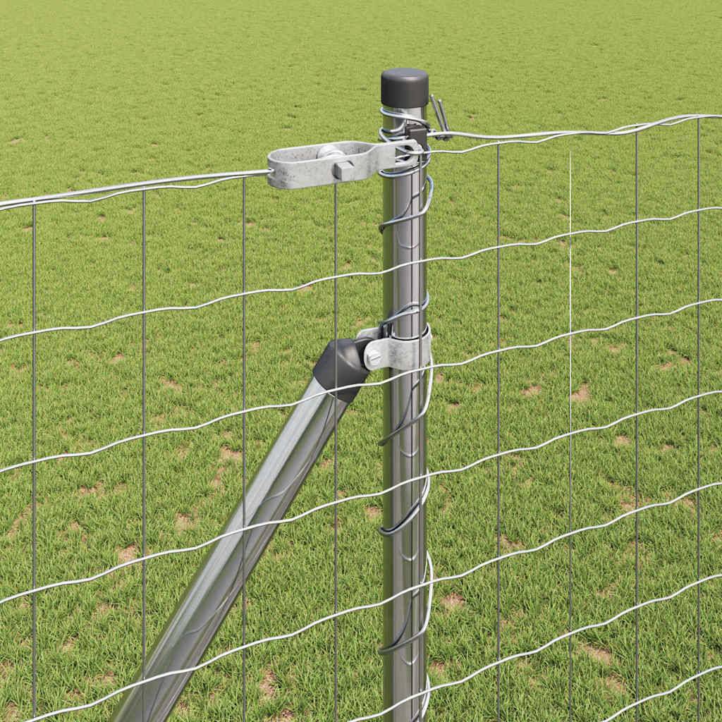 Fence with Posts Silver 1.5 x 10 m Steel