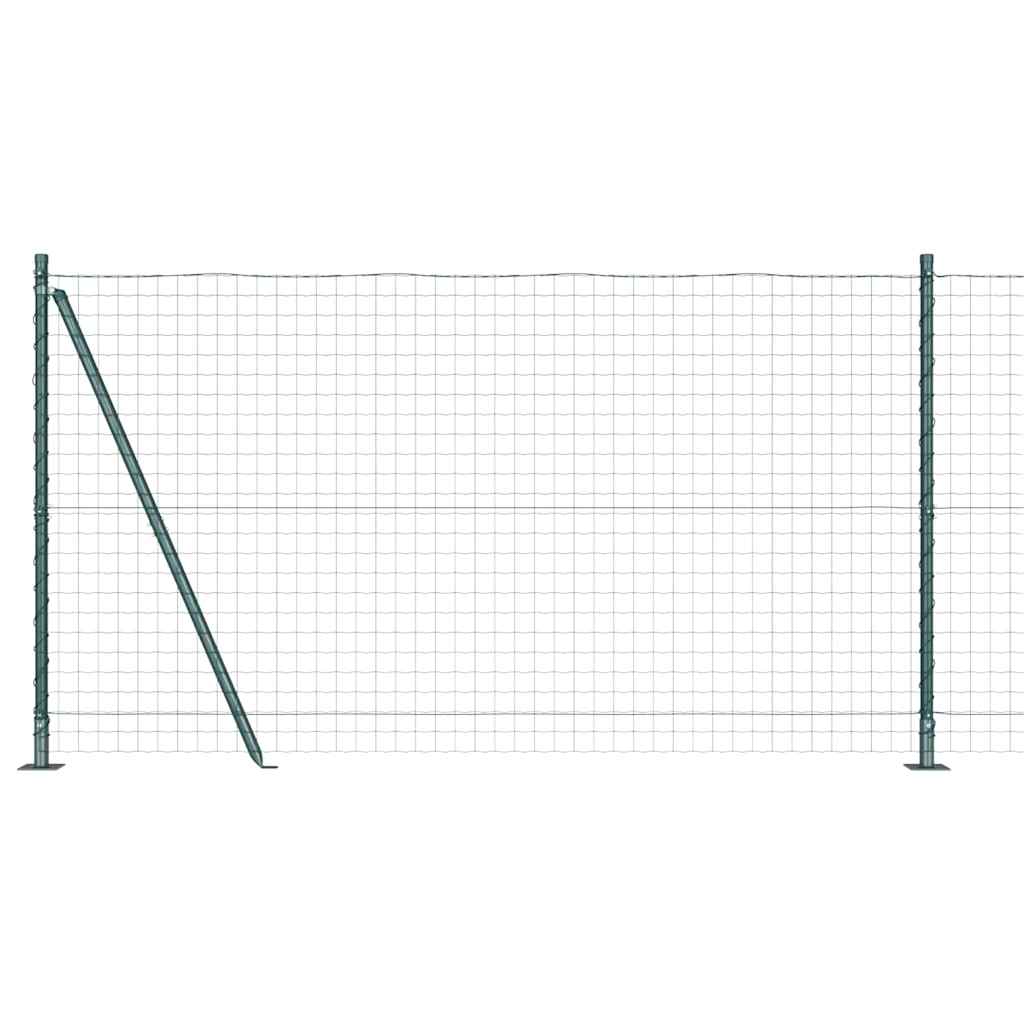 Fence with Posts Green 1.2 x 10 m Steel