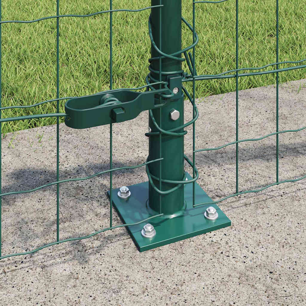 Fence with Posts Green 0.6 x 10 m Steel