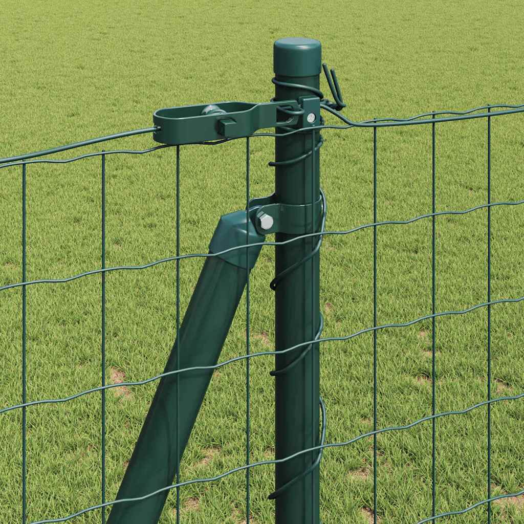 Fence with Posts Green 1.2 x 10 m Steel