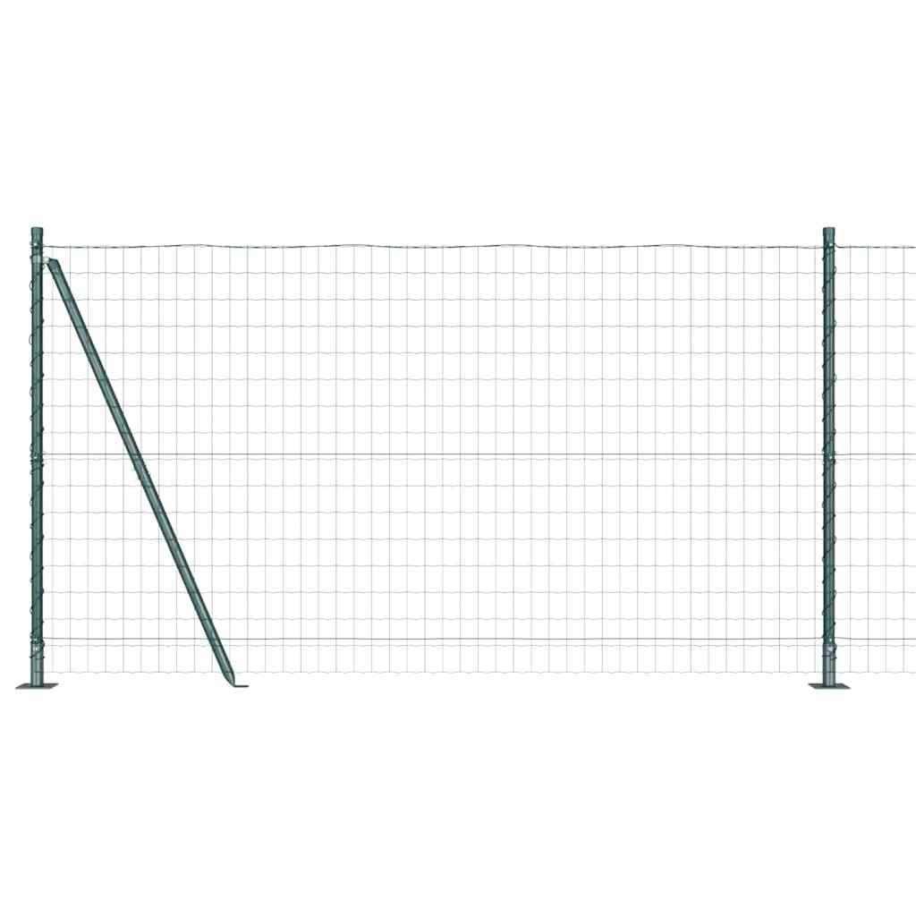 Fence with Posts Green 1.2 x 10 m Steel