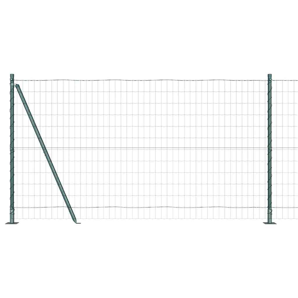 Fence with Posts Green 1.2 x 10 m Steel
