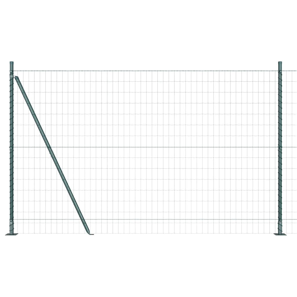 Fence with Posts Green 1.4 x 10 m Steel