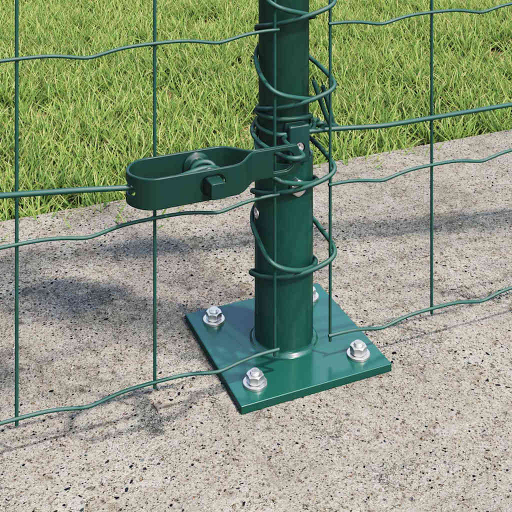 Fence with Posts Green 0.8 x 10 m Steel