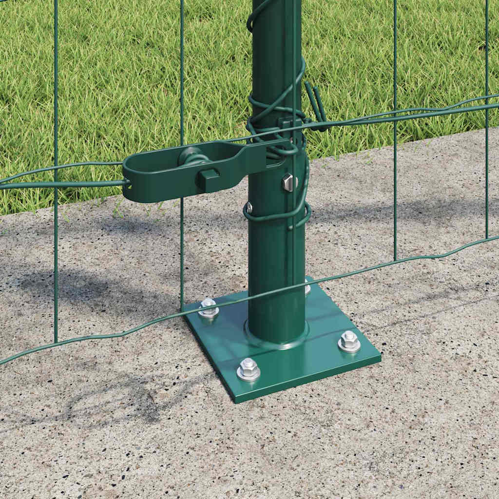 Fence with Posts Green 1.2 x 10 m Steel