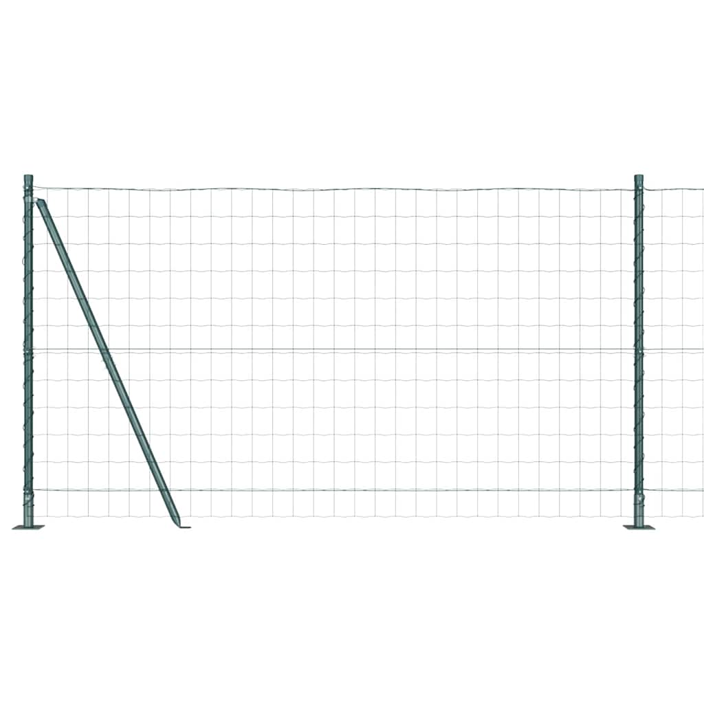 Fence with Posts Green 1.2 x 10 m Steel