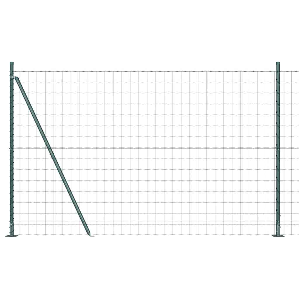 Fence with Posts Green 1.6 x 10 m Steel