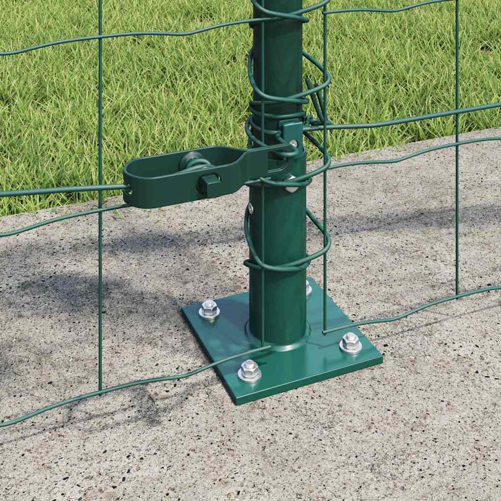 Fence with Posts Green 0.8 x 10 m Steel
