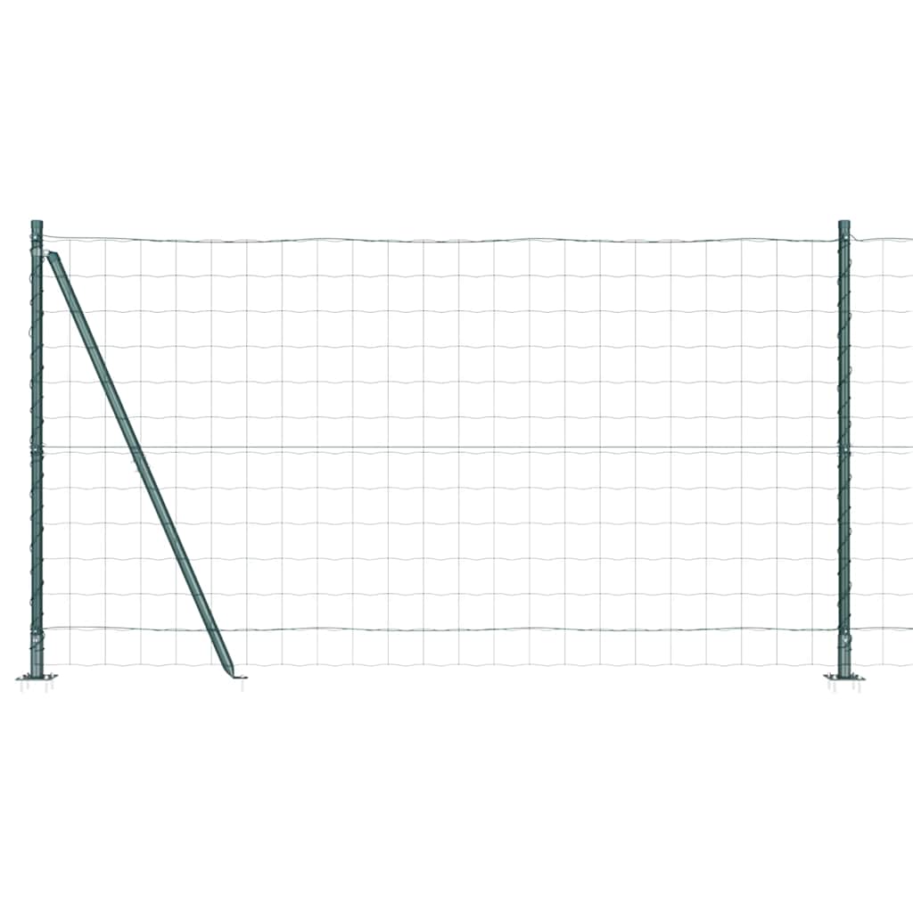 Fence with Posts Green 1.2 x 10 m Steel