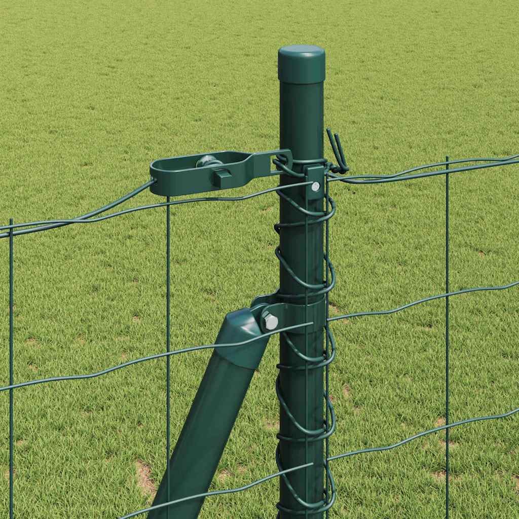 Fence with Posts Green 1.4 x 10 m Steel