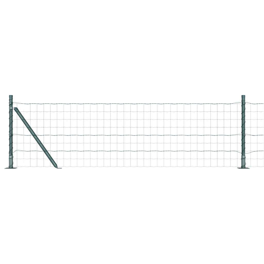 Fence with Posts Green 0.4 x 10 m Steel