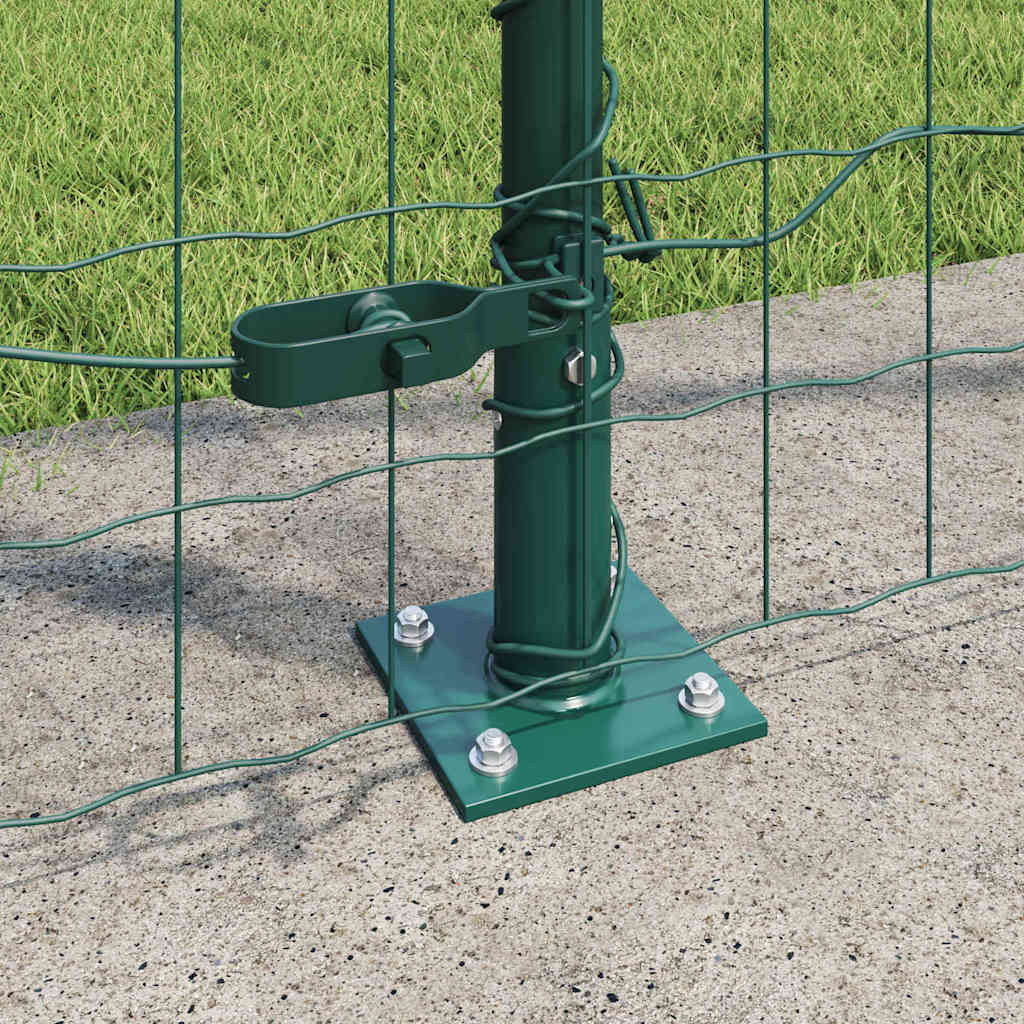 Fence with Posts Green 1.4 x 10 m Steel