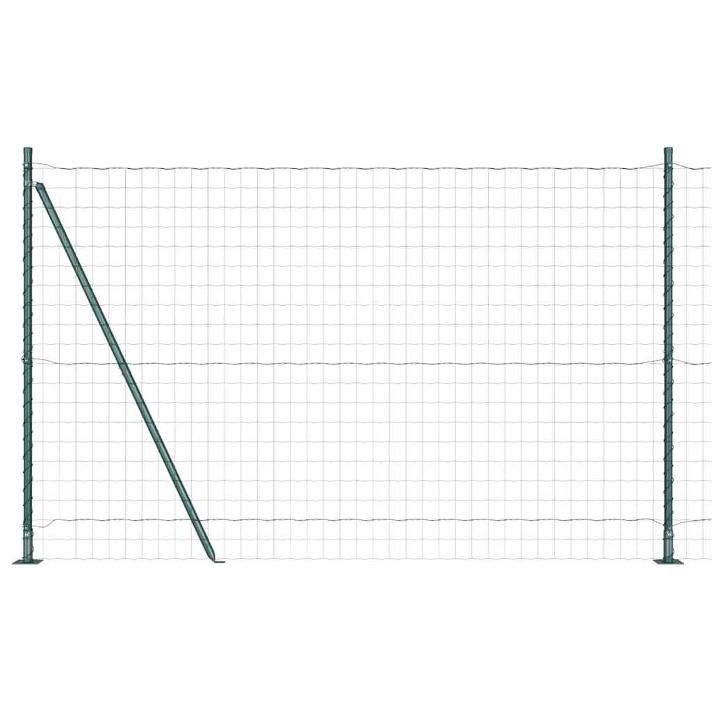 Fence with Posts Green 1.4 x 10 m Steel