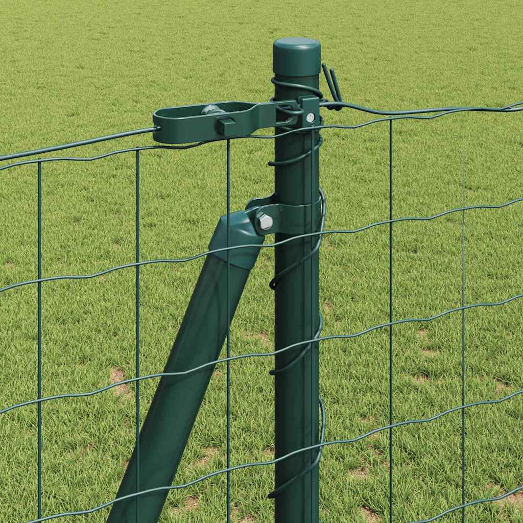 Fence with Posts Green 1.2 x 25 m Steel