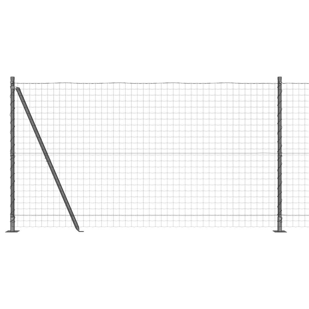 Fence with Posts Grey 1.2 x 10 m Steel