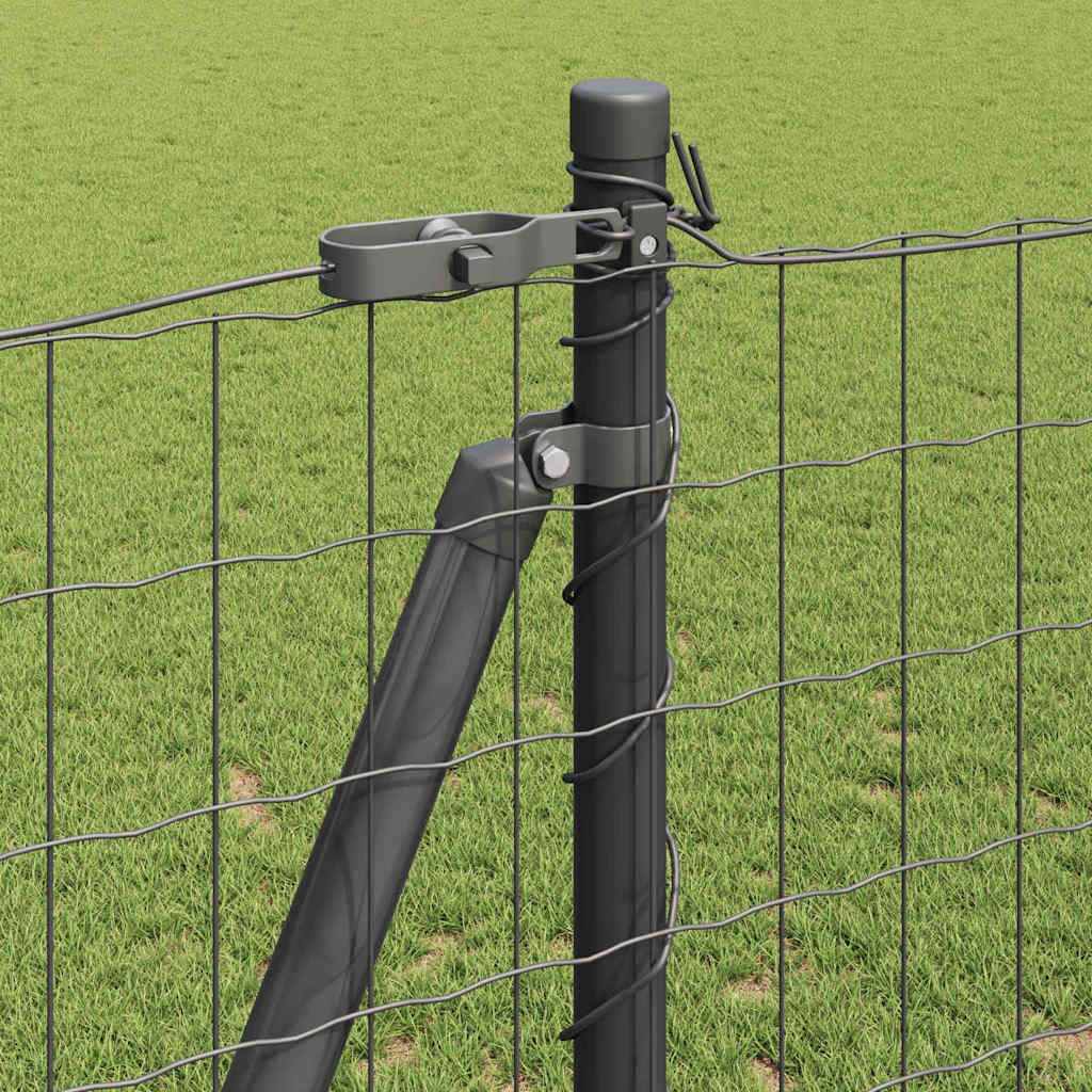 Fence with Posts Grey 1.2 x 10 m Steel