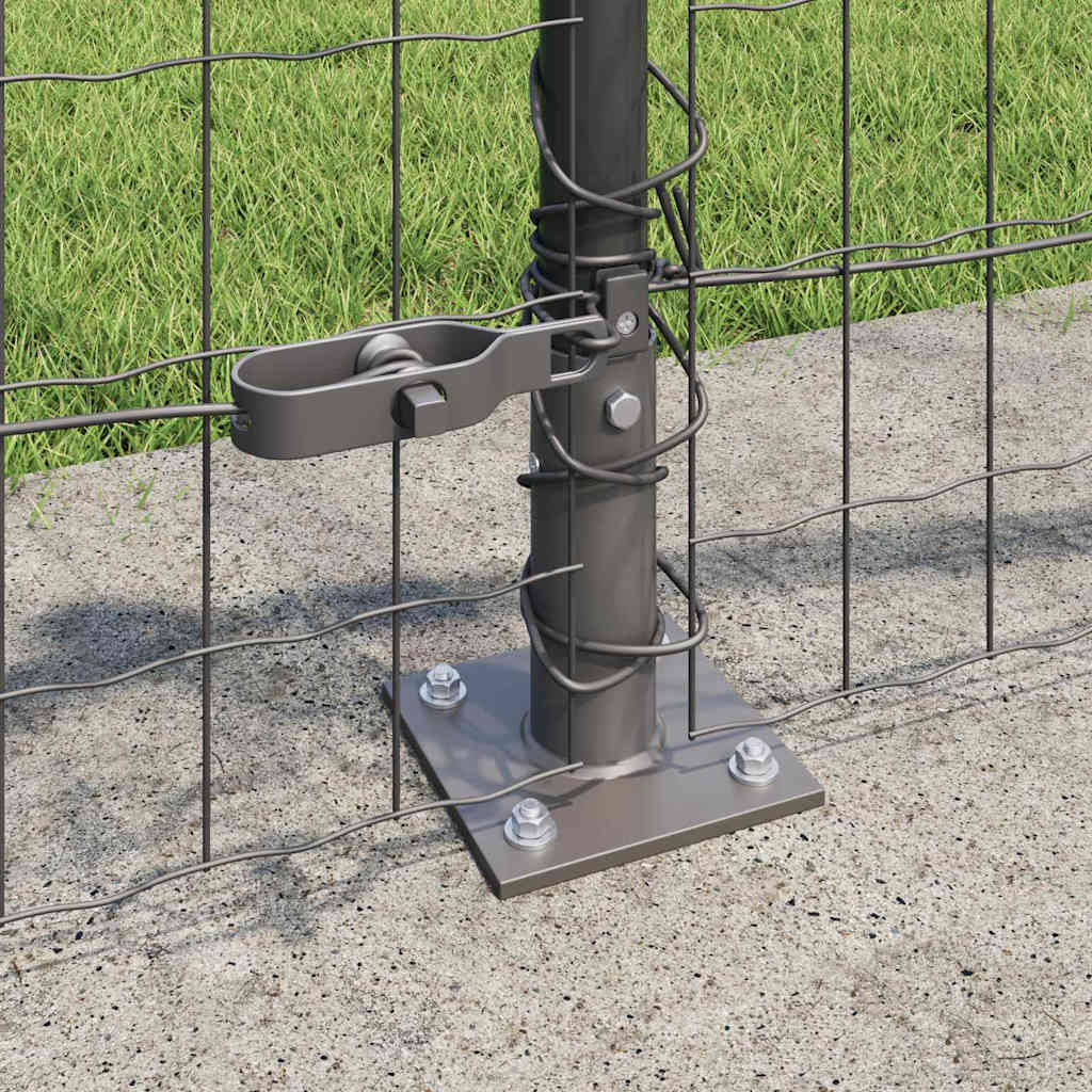 Fence with Posts Grey 0.6 x 10 m Steel