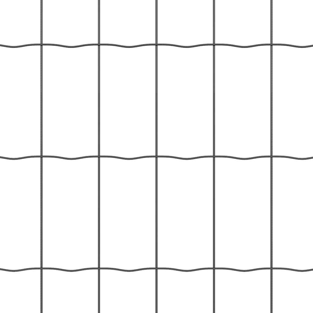 Fence with Posts Grey 1 x 10 m Steel