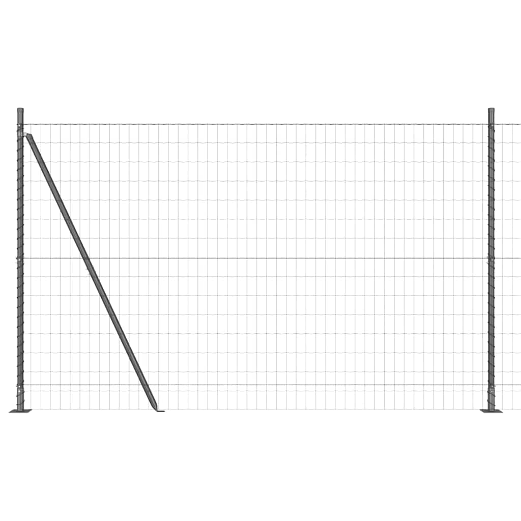 Fence with Posts Grey 1.5 x 10 m Steel