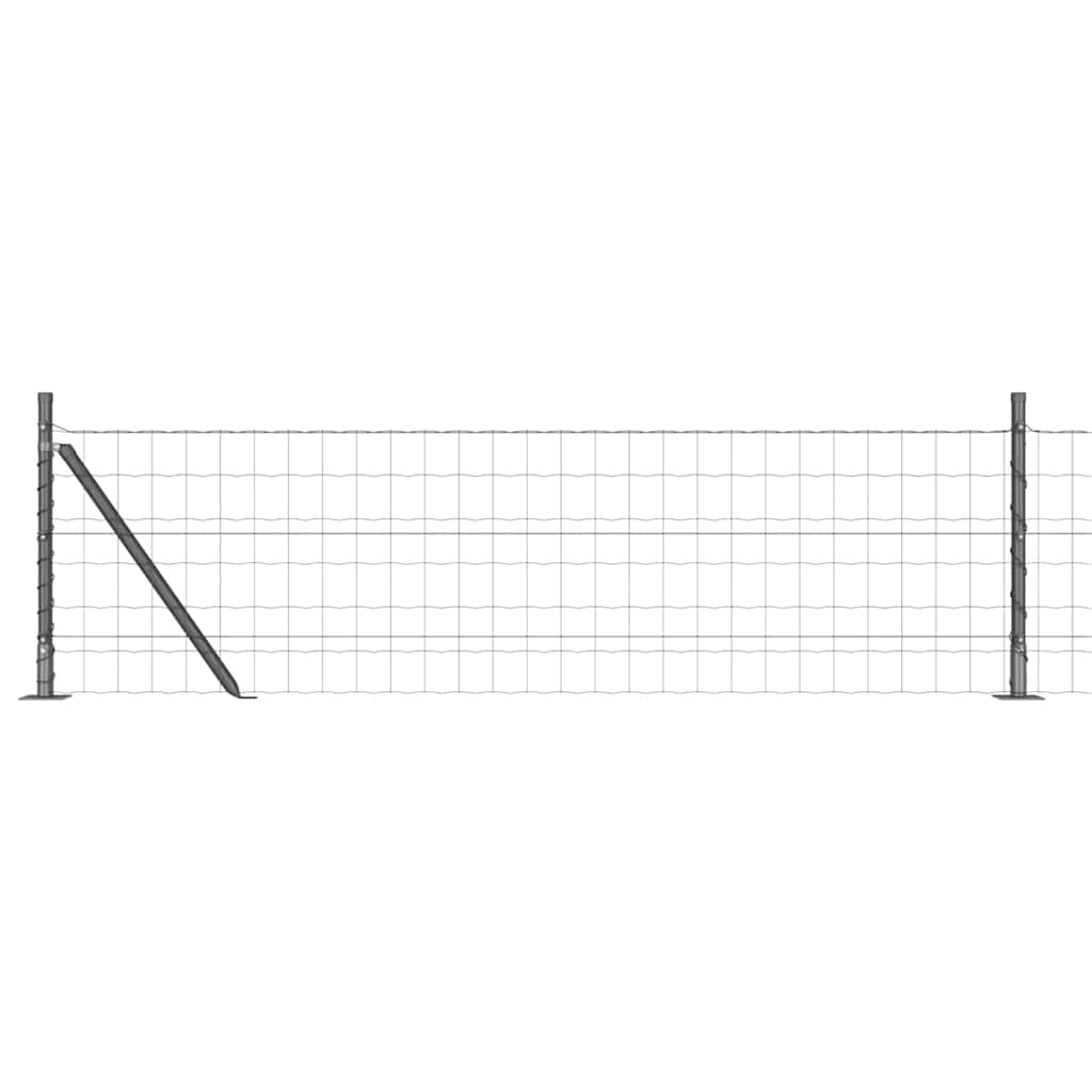 Fence with Posts Grey 0.4 x 10 m Steel